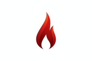 single red flame logo with no words